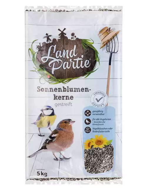 Wildvogel gestreifte Sonnenblumenkerne